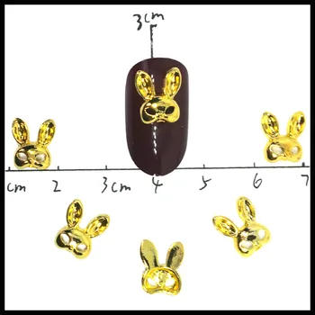 

40Pcs Rabbit Metal Nail Art Decorations Charms Bling Studs Cute Big Dekors Manicure Cartoon Ornaments 3d Diy Gold Accessories