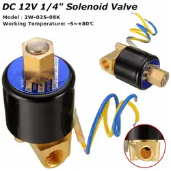 1/4 "2 Way Электрический электромагнитный клапан DC 12 V Воздушный газа топливного бака латунь нормально разомкнутый Тип Прочный стабильный