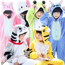 Детская Пижама с динозавром для мальчиков и девочек, фланелевые цельнокроеные пижамы с изображением животных осенне-зимняя одежда с длинными рукавами и героями мультфильмов для родителей и детей