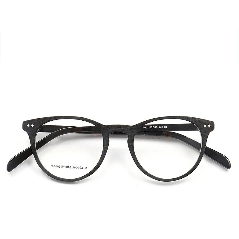 

Handmade Cat Eye Glasses Frames Women Myopia Eyewear Frames Men Retro Optical Eyeglasses Clear Lens Acetate Imitation Wood