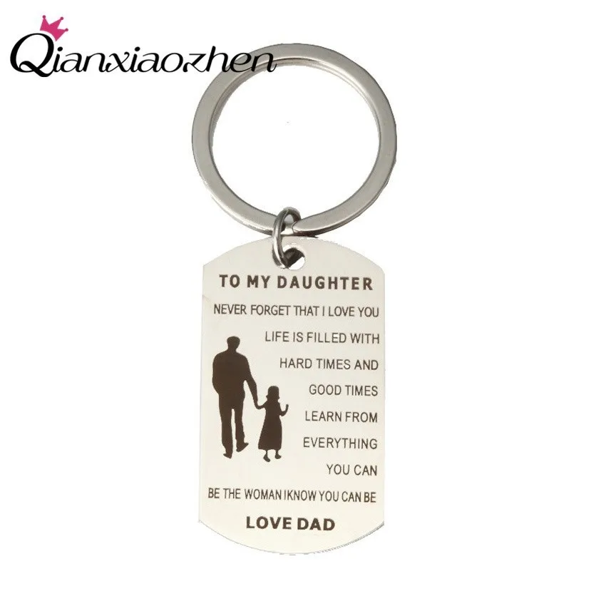 

Qianxiaozhen TO MY DAUGHTER NEVER FORGET THAT I LOVE YOU Keychain Daughter Gift Children's Day Birthday Favors Present New Year