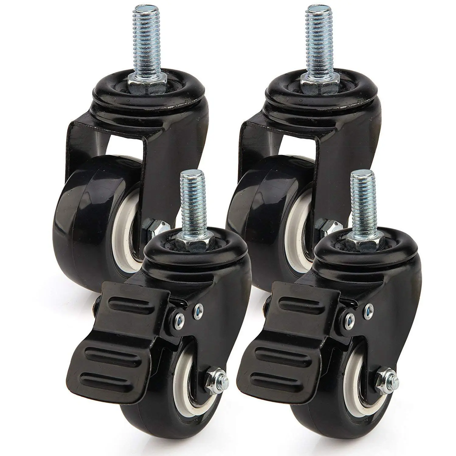 

ELEG-4 x Heavy Duty 50mm PU Swivel Castor Wheels Trolley Furniture Caster
