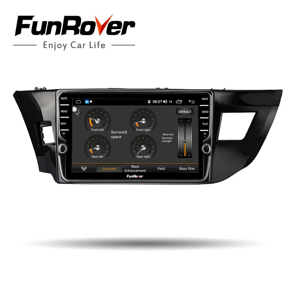 Perfect Funrover 9" android 9.0 2 din Car Radio Multimedia Player For toyota corolla 2013 2014 2015 dvd gps navigation DSP 4G 64G SIM BT 2