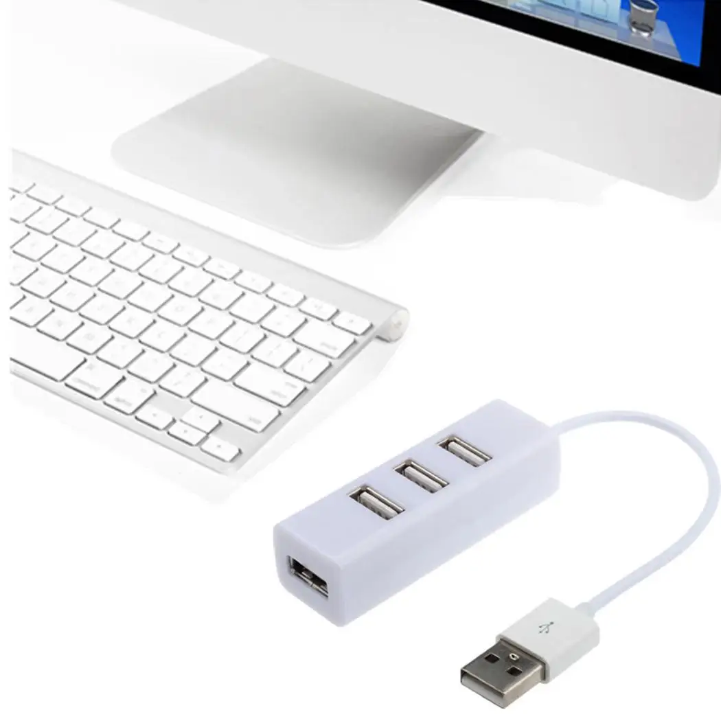 Высокоскоростной 4 портовый USB 2 0 концентратор мульти Черный белый разветвитель