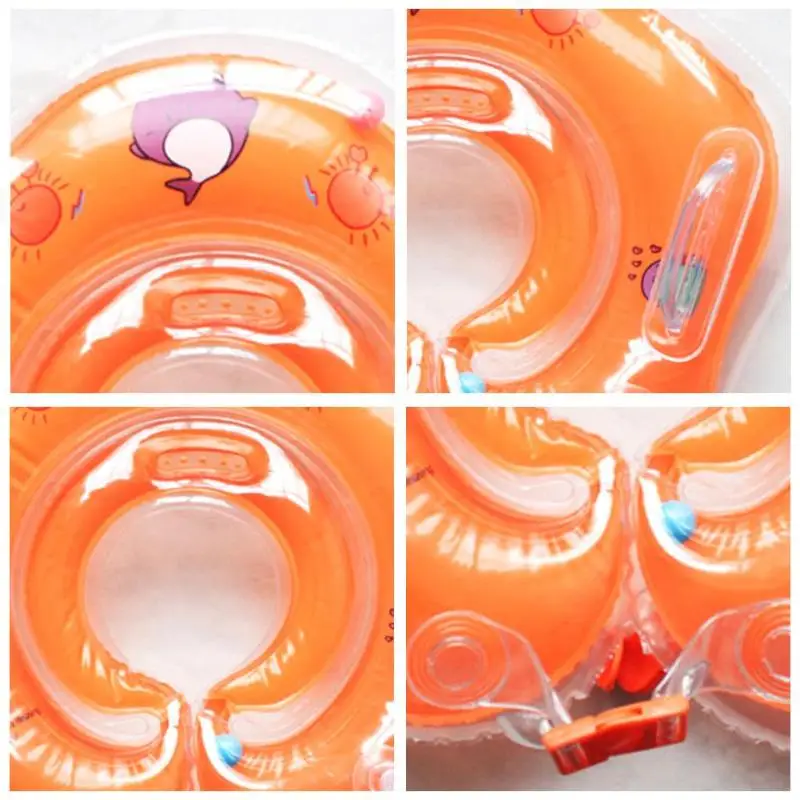 Детский плавательный круг для шеи с кольцом, безопасный круг для купания для младенцев, летний надувной водный плавающий держатель для стаканов для напитков, аксессуары