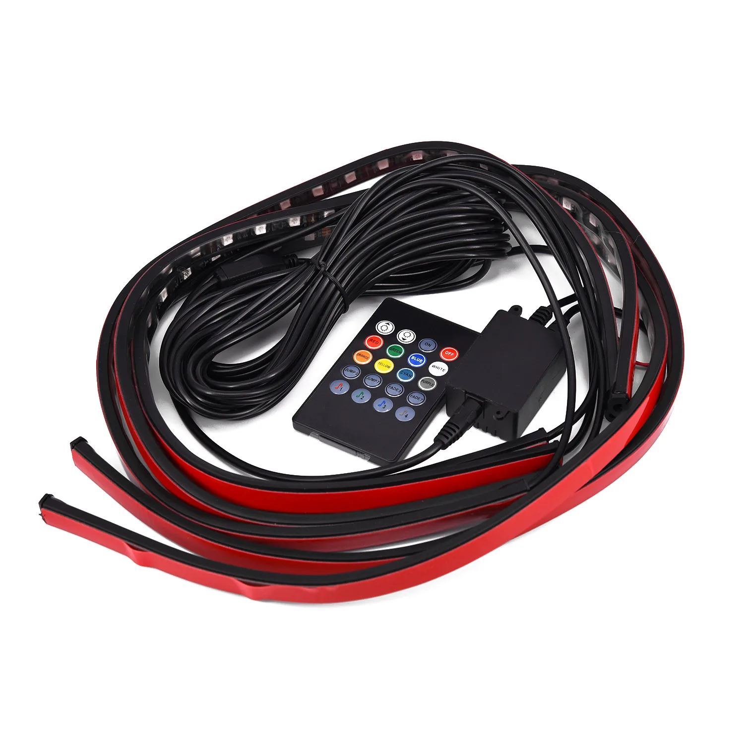 

4pcs Under Car RGB LED Neon Light Strip Underbody Underglow Wireless Remote