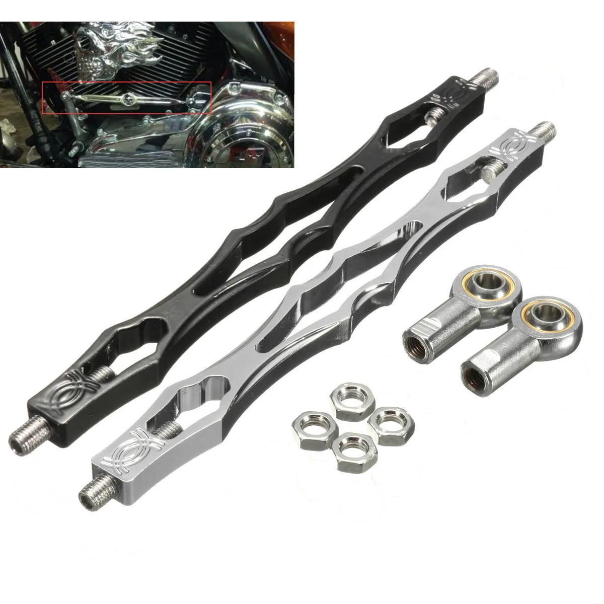 

Motorcycles Gear Shift Linkage Lever Black CNC Aluminum For Harley Softail Road King Electra Glide