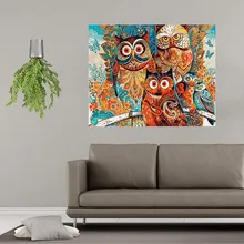 40*50 см Современная краска по номеру набор канва для DIY живопись, настенная живопись картина Сова новейшая