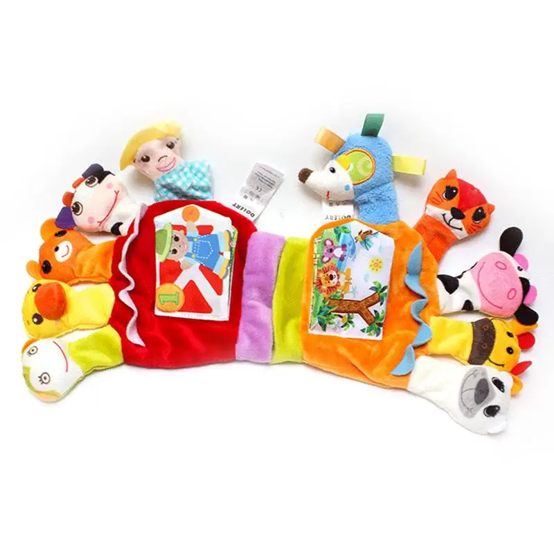 

Soft Books Infant Early Cognitive Development Animal Book Baby Goodnight Educational Unfolding Cloth Book Glove Type Baby Toy
