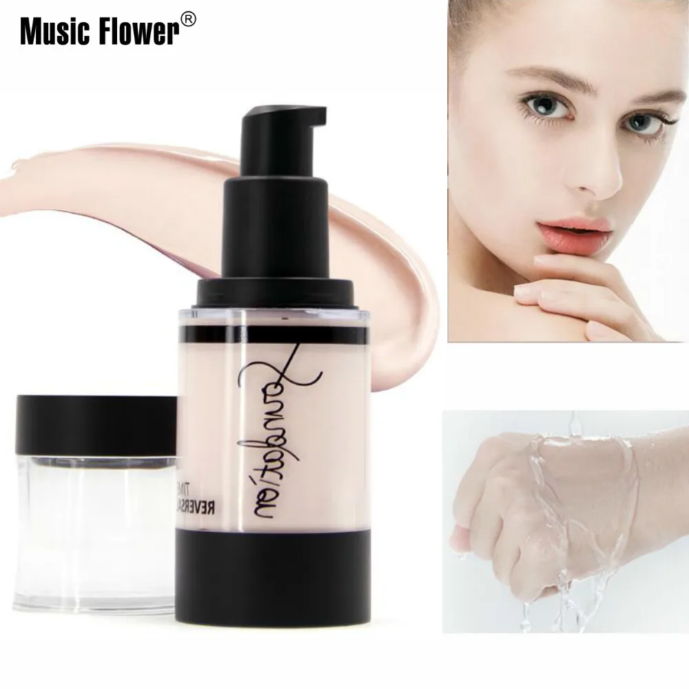 Base de Maquiagem Corretivo à Prova Flor Música Natural Líquido Fundação Creme Suave Fosco Cobertura Completa Rosto Foundation d’ Água