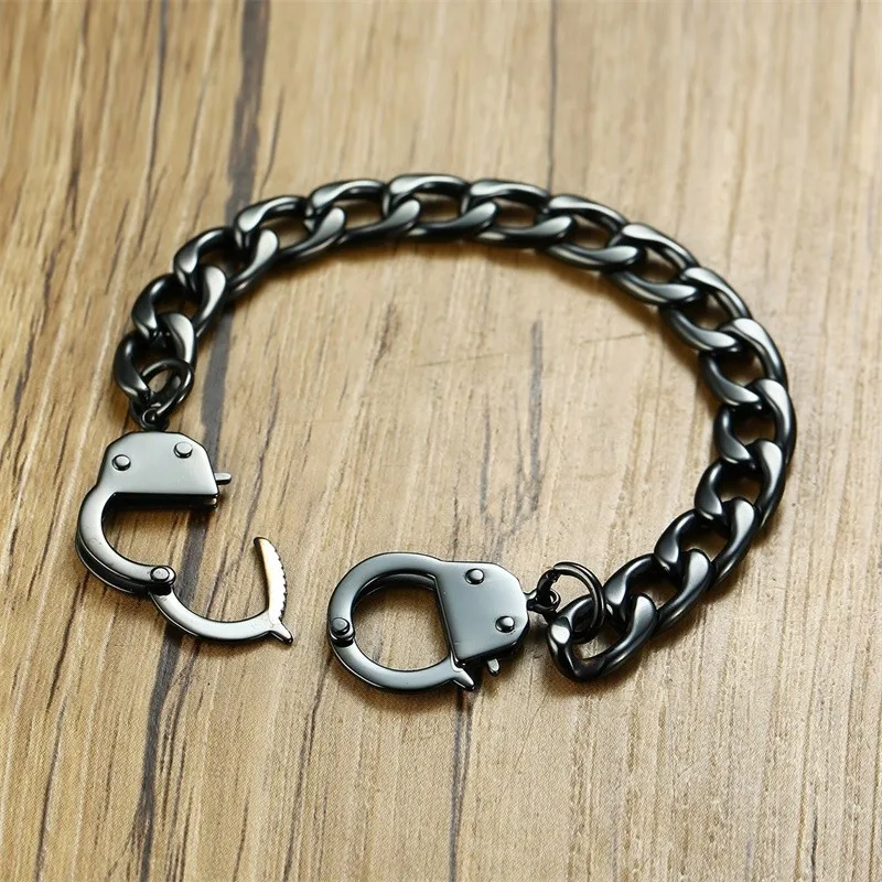 Vnox, 4 цвета, наручники, браслеты для мужчин, крутые, панк, нержавеющая сталь, Фигаро, цепь, 20,5 см, pulseira masculina
