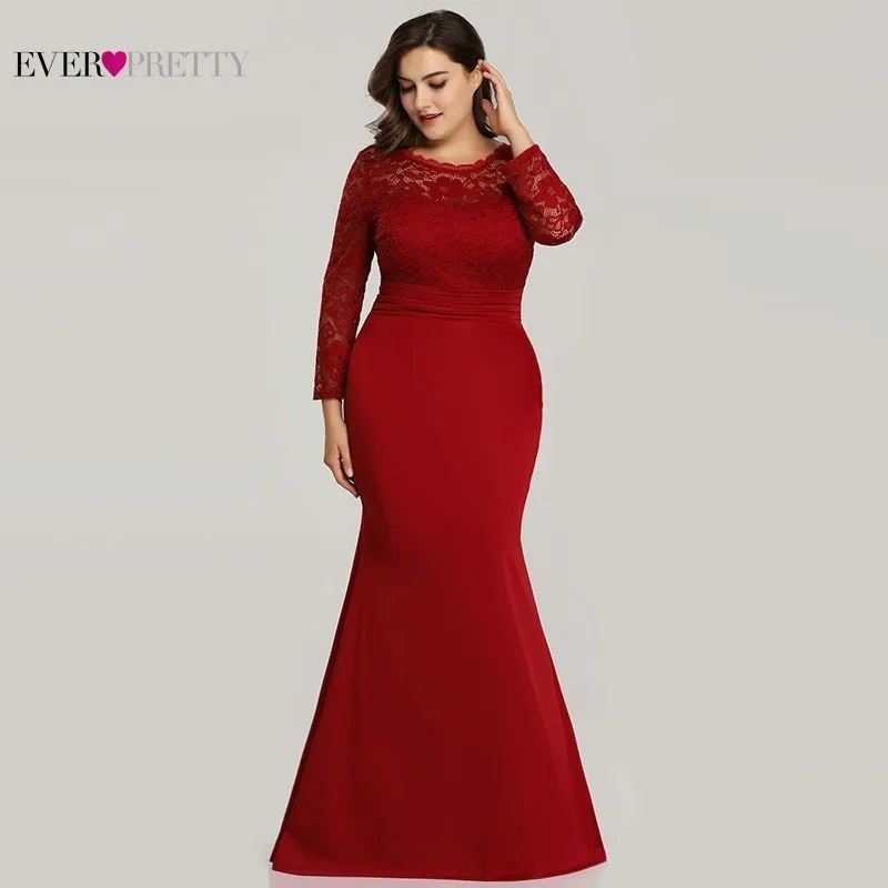 plus size red mermaid dress