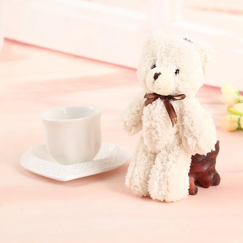 

13.5cm Kawaii Milk Teddy Bear keychain Plush toy Doll Pendant Soft PP Cotton Stuffed Animals Bear Bag Ornaments Accessories
