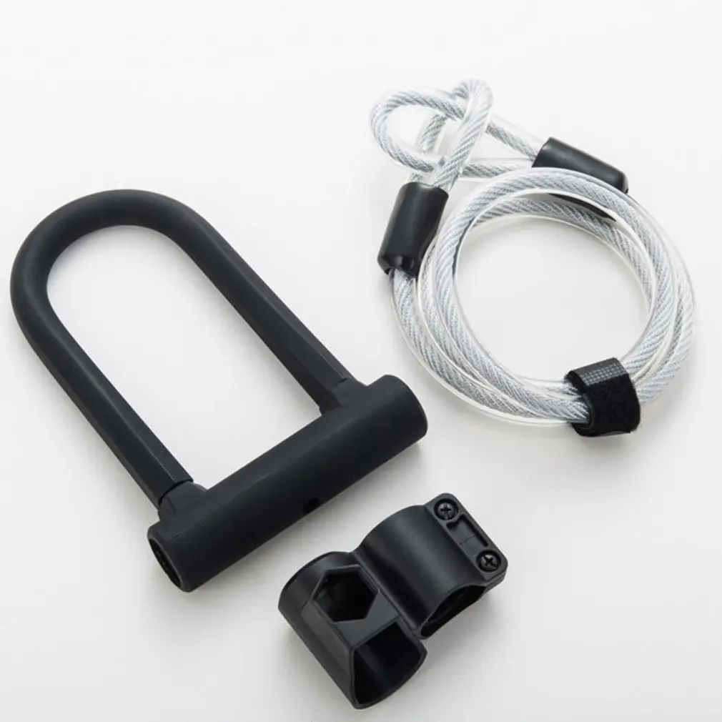 

Bicycle U-lock Steel Cable Lock Silicone Combination Lock Anti-hydraulic Shear Bicycle with Lock Frame