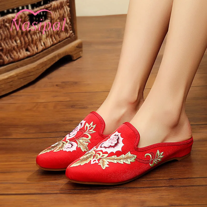 Nasipal Women Cotton Cloth Shoes Moccasins Mother Loafers Soft Leisure