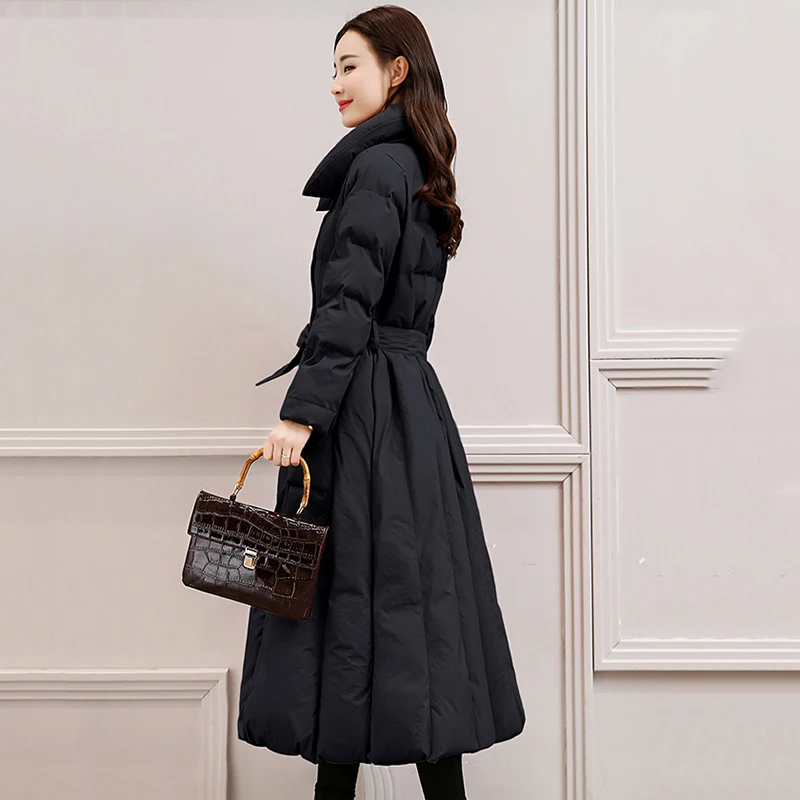Parkas red Vers Mince Long Poches Le 2018 Femmes Épais Manteau Black Solides Pj296 Taille À Coton Survêtement Mode Nouveau Rembourré La Veste D'hiver Pink Bas leather Plus wqFnf0