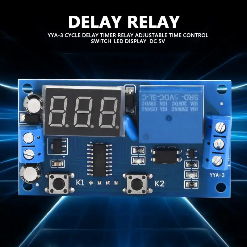YYA-3 задержка цикла реле таймера реле регулируемое время управления переключатель светодиодный реле дисплея DC 5 В реле таймера