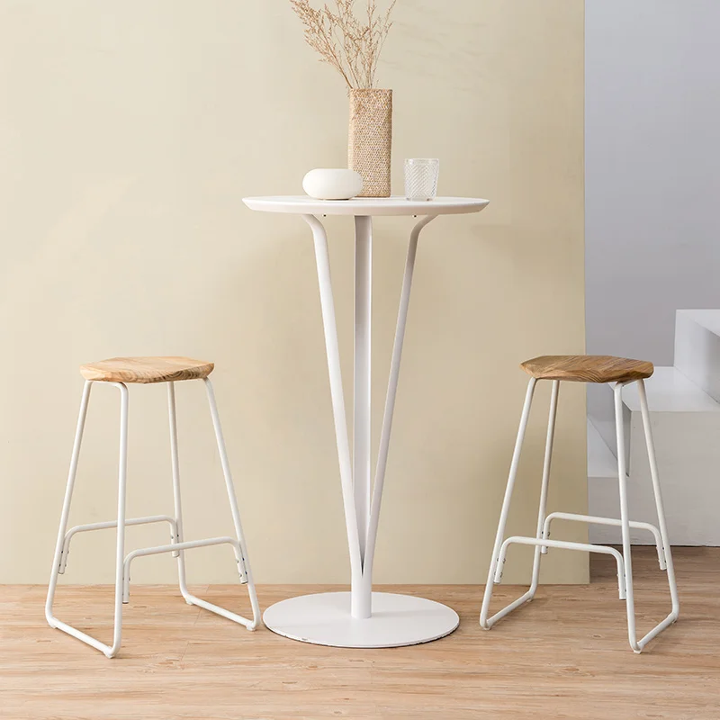Bar Stool Creative 39x39x66.5cm Bar Chair Modern Concise Solid Wooden Top Stool Retro Stool