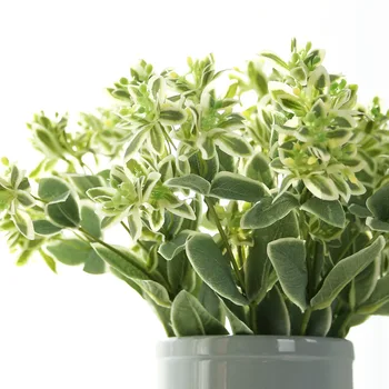 

1PC Artificial plant alpine snow leaf white green simulation plant wedding home garden decoration party flowers diy decor
