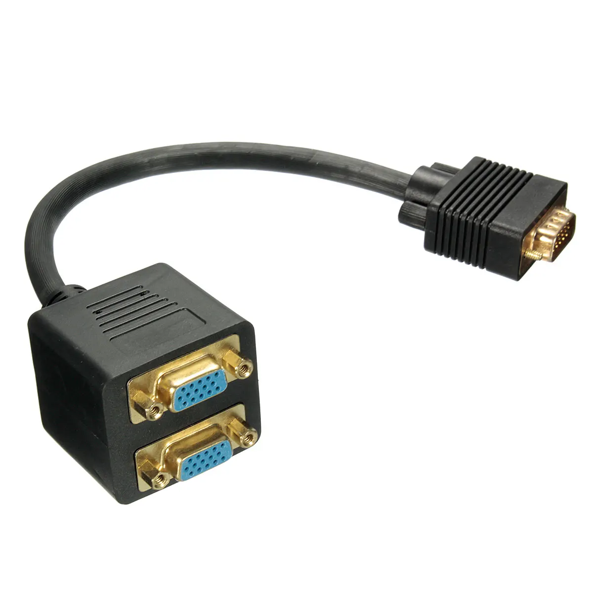 

KROAK Monitor VGA SVGA Y Dual Splitter Cable Lead 1 PC to 2 Screens 1VGA to 2VGA Y Splitter Cable