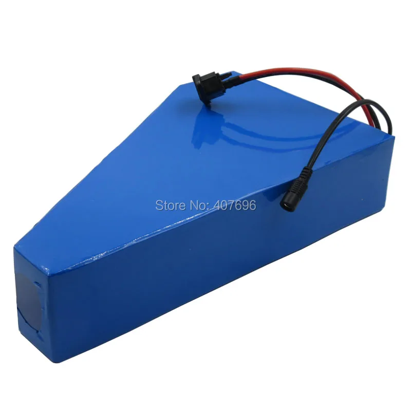 Excellent Free customs duty 2000W 52V 28AH triangle battery 51.8V Lithium ion battery pack 52 V Batteries use samsung 3500mah cell 50A BMS 4