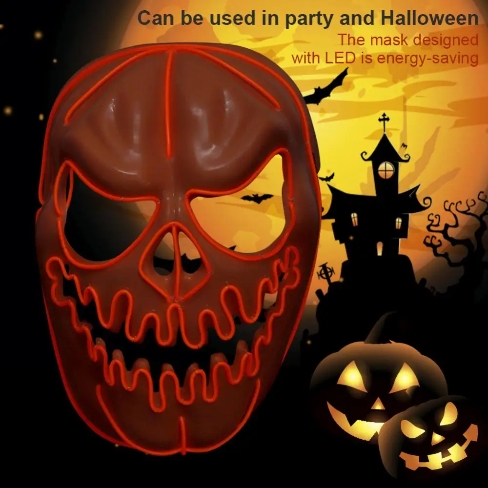 

Horror LED mask Glowing Luminous Mask Decoration Toy for Party Carnival Festival Halloween Pumpkin scary mask