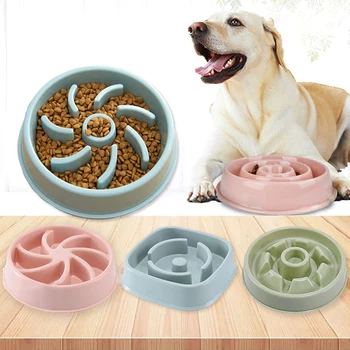 

Puppy Pet Dog Cat Feeding Food Bowls Puppy Slow Down Eating Feeder Dish Bowel Prevent Obesity Dogs Supplies Dropshipping