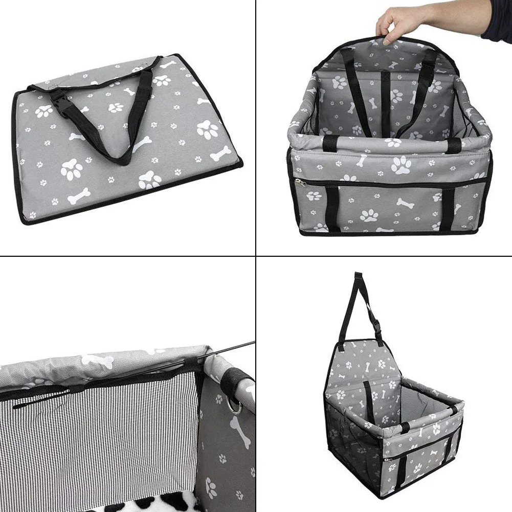 Dog Car Seat Upgrade Deluxe Portable Pet Dog Booster Car Seat with Clip-On Safety Leash and Dog Blanket,Perfect for Small and