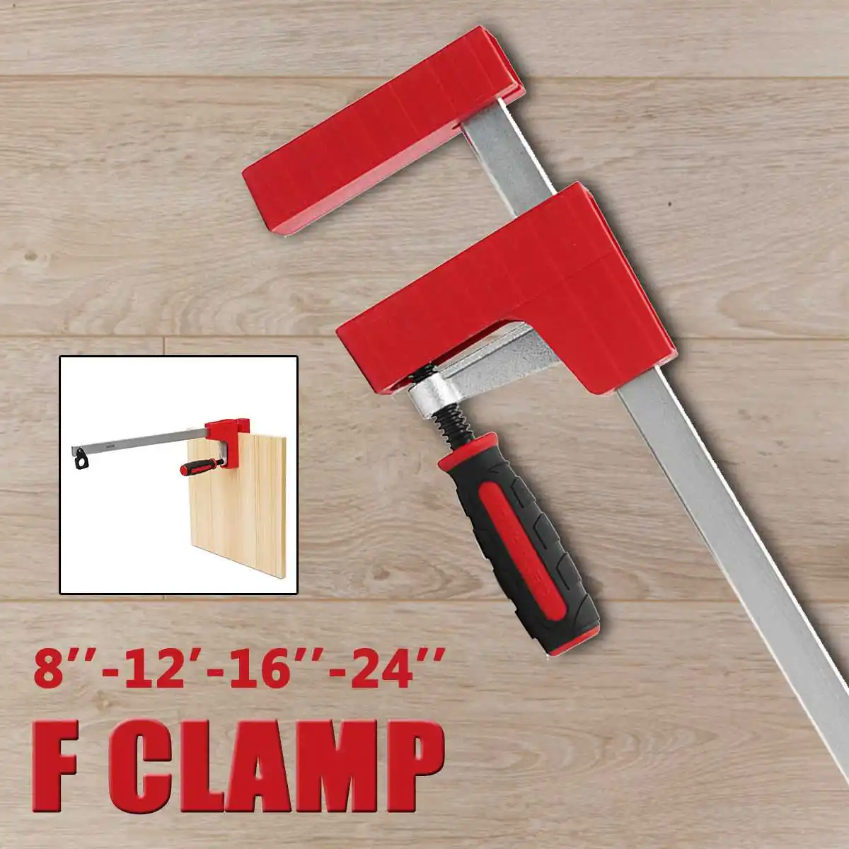 

8/12/16/24'' F Parallel Clamp Heavy 80mm Woodworking Tool Depth F Clamp Adjustable DIY Wood Clamping Carpenter Clamps Grip