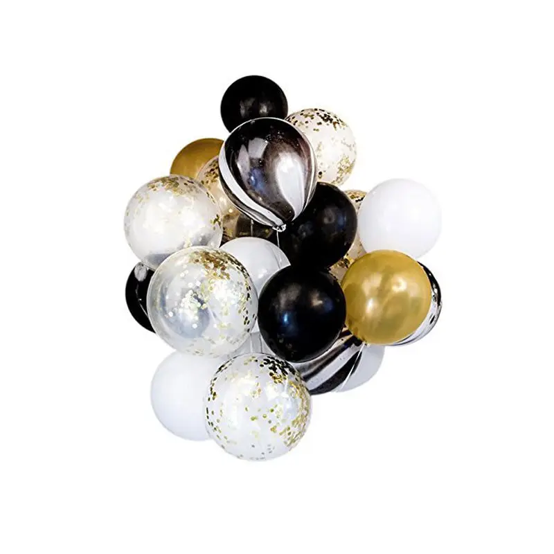 Vacclo 12 дюймов вечерние воздушные шары конфетти Романтические свадебные украшения золотые черные белые воздушные шары набор воздушные шары товары для дня рождения