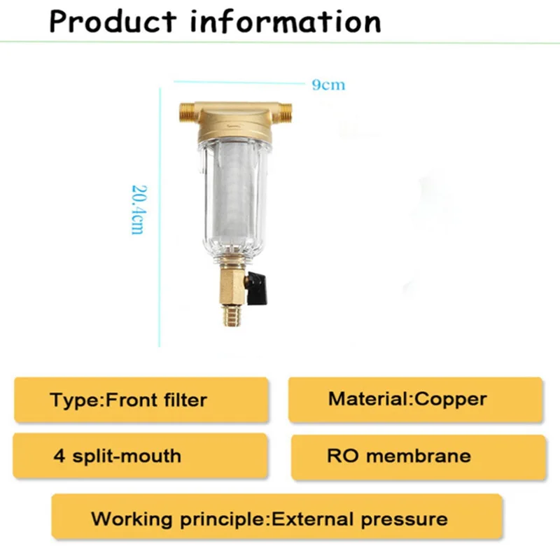 Горячая Распродажа, фильтры для воды, передний очиститель, медный свинец, предварительный фильтр, обратная стирка, удаление ржавчины, загрязняющая осадочная труба