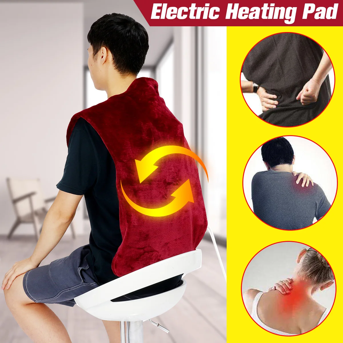 220V 70W Flannel Extra Long Massaging Electric Heated Blanket Muscles