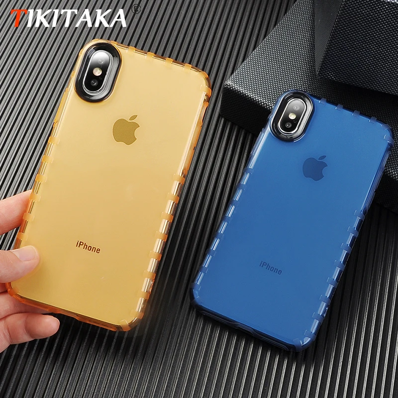 

Candy Color Silicone Transparent Shockproof Case For iPhone X XS Max XR Soft TPU Anti-knock Case Cover For iPhone 8 7 6 6s Plus