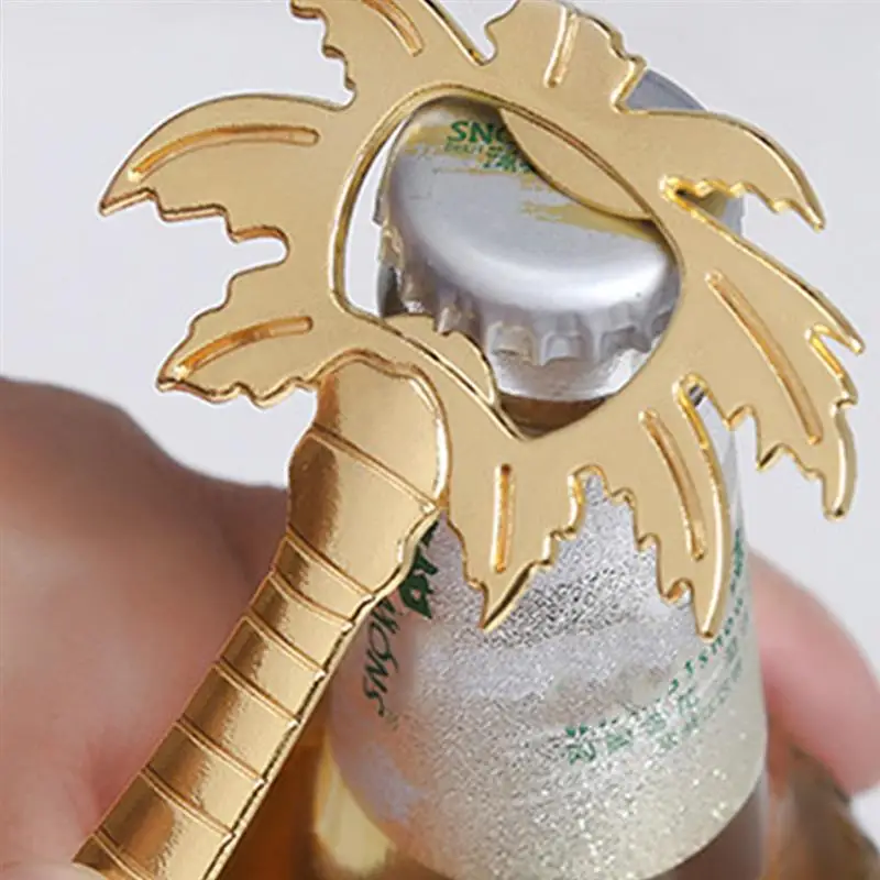 

1Pc Bottle Opener Coconut Tree Shape Soda Glass Cap Beer Palm Breeze Bottle Opener For Wedding Kitchen Tool Silver Gold Color