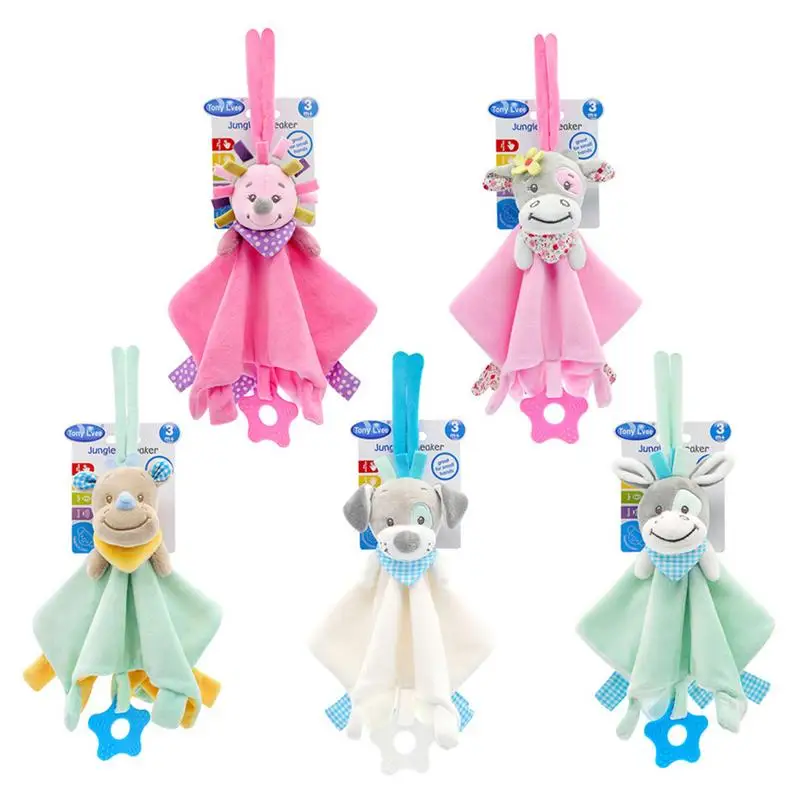 

Baby Comforting Security Blanket Toys Animal Stuffed Soft Baby Plush Toy Bed Hanging