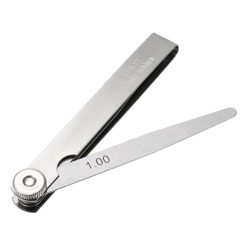 Alloy Steel 13 Blades Feeler Gauge Metric Gap Filler 0.05mm-1mm Thickness For Measurment Tool