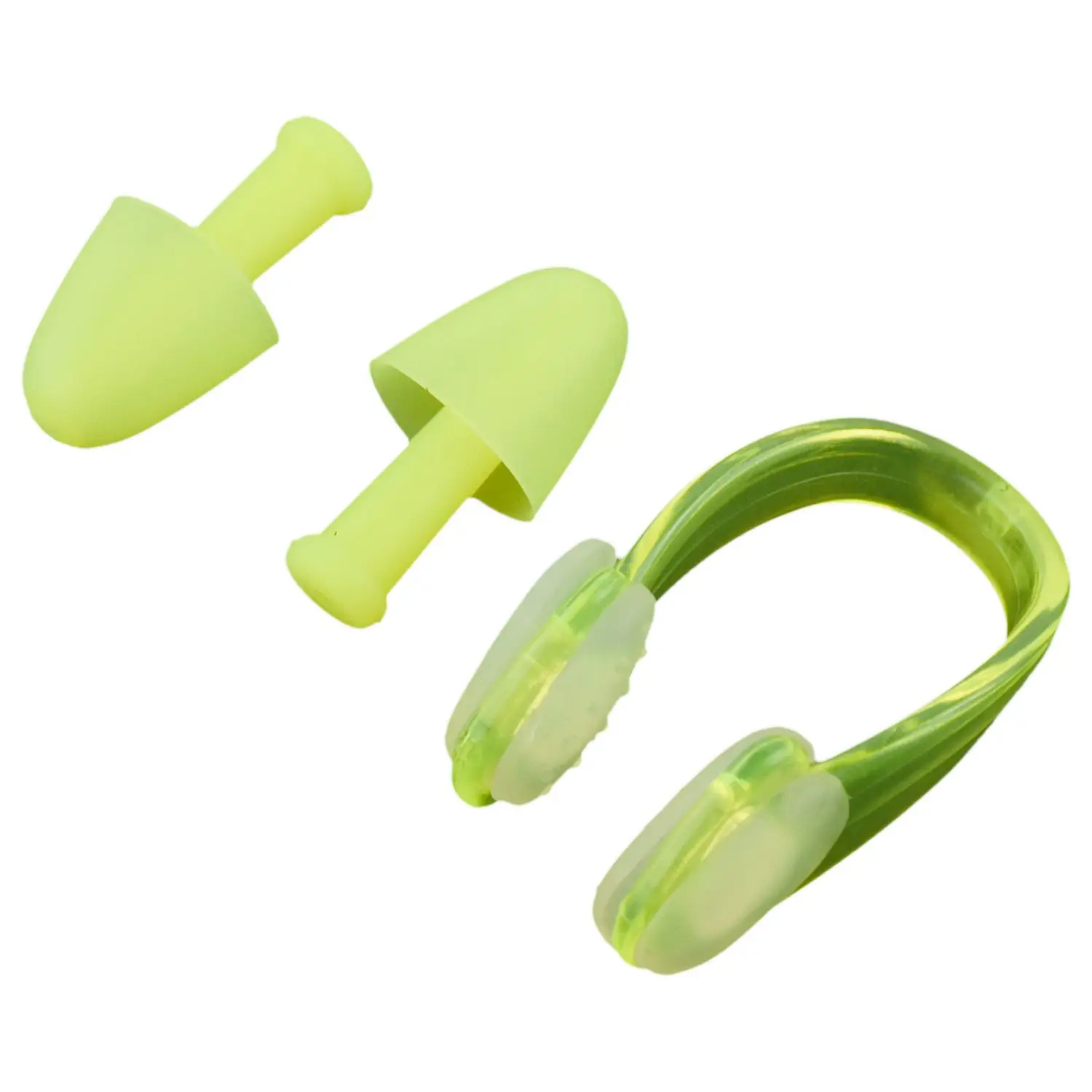 

Soft Silicone Swimmer Swimming Protector Earplugs Nose Clip Yellow with Case
