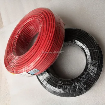 

1Roll/ 100 Meters 4mm2 12AWG Solar Photovoltaic Cable Red or Black for PV Panels Connection Solar Power Cable Connector