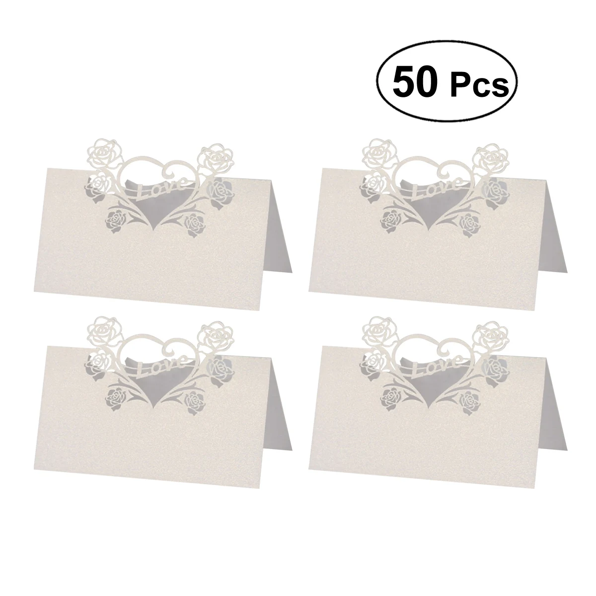 50Pcs Hollow Name Place Cards Table Decoration Cards Small Tent Beautiful Chic Floral Place Table Name Cards for Party