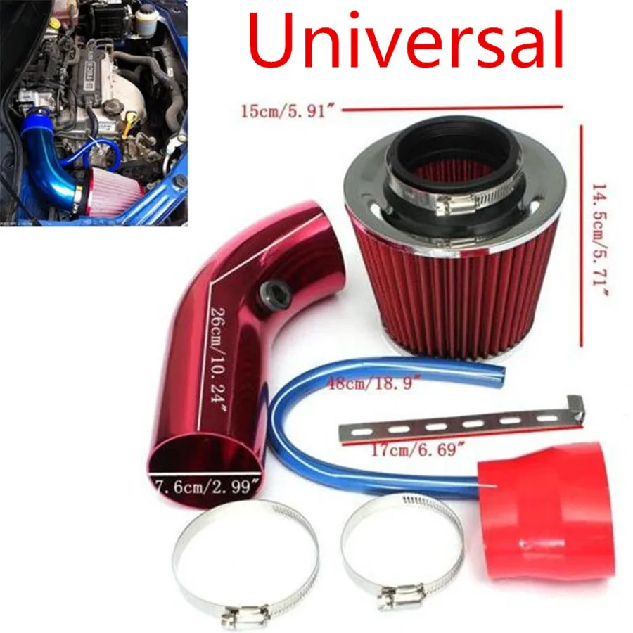 

Red Pipe Diameter 3"Cold Air Intake FilterClampAccessories Car Air Intake Kit