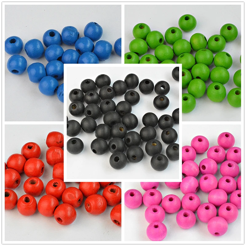 

Matte Colorful Wooden Beads 50pcs10MM DIY Round Wood Ball Spacer Bead for Jewelry Making Bracelet Necklace Accessories