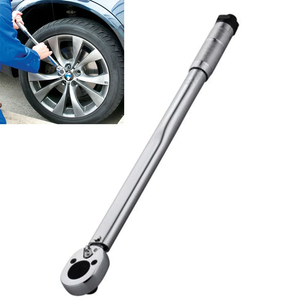 

1/2 inch Wrench 10-150ft-lb Torque Adjustable Multifunctional Wrench for Car Motor Repair (Silver)