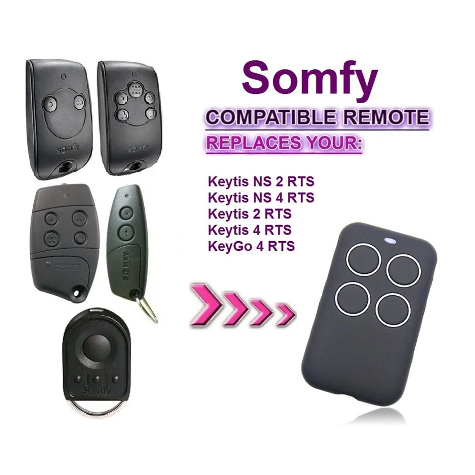 

SOMFY KEYGO 4 RTS compatible remote control replacement 433Mhz SOMFY KEYGO 4 RTS remotes