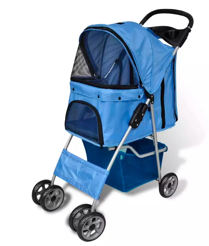 vidaXL Ultralight Dog Stroller/Cat Puppy Travelling Carrier Cart Dog Walking/Shopping Stroller Folding Pet Buggy House/Kennel