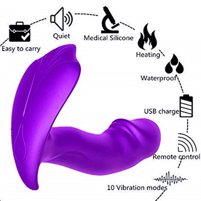 10 Modes G Spot Heating Butterfly Wearable Vibrator Sextoy Female Vibrator Double Head Vibration Panties  Sex Toys Trusk X285