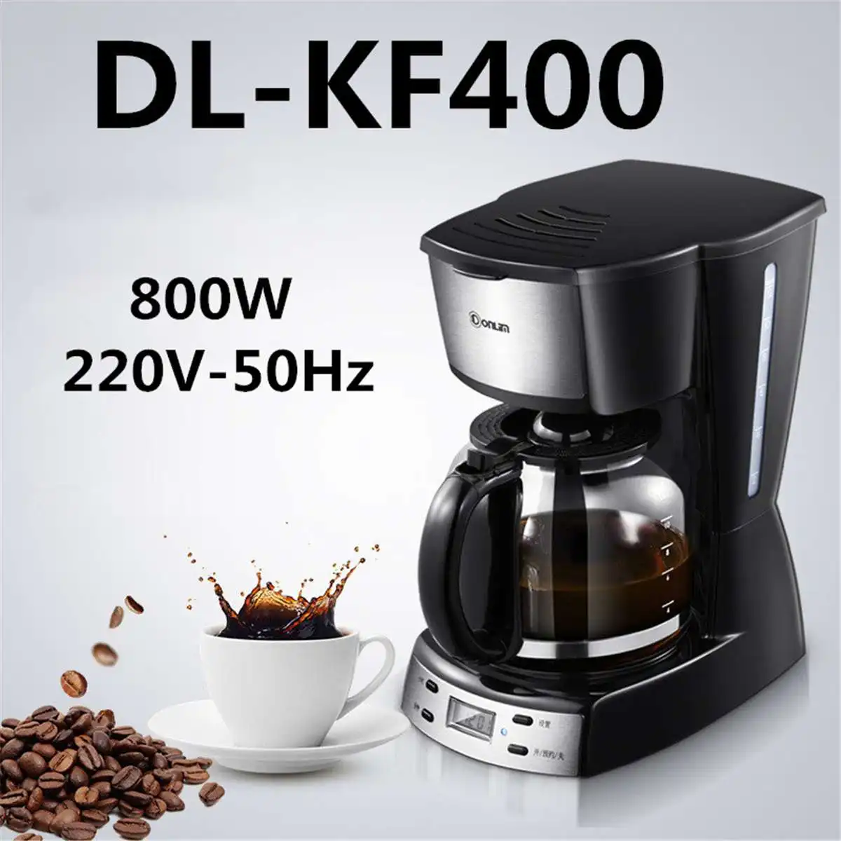 

Semi-automatic Coffee Machine Maker 220V 800W 1.8L Donlim DL-KF400 Household Drip Type Grinding Cafe Coffee Maker Kitchen