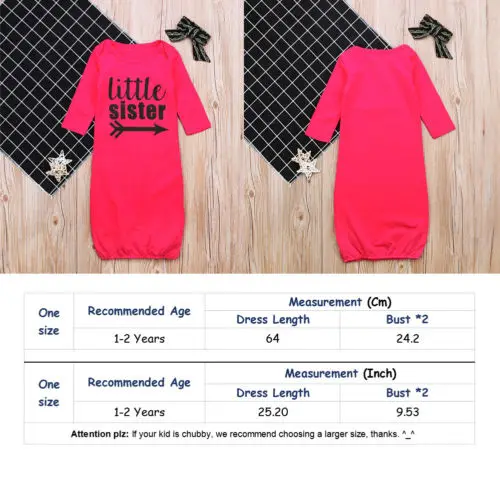 Боди с буквенным принтом для новорожденных девочек, длинная ночная рубашка, ночная сорочка, хлопковый красный повседневный наряд