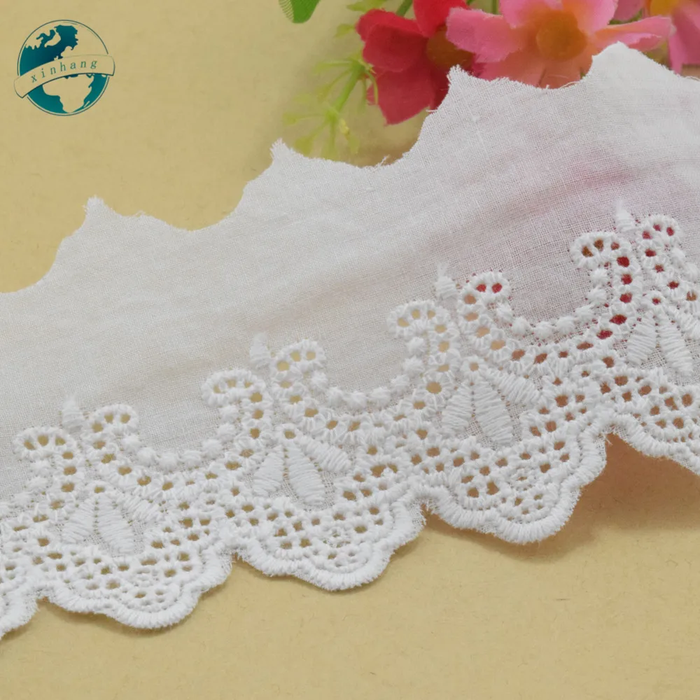100% 면 자수 프렌치 레이스 리본 원단, Guipure Diy 트림, 워프 뜨게 재봉 의류 액세서리, 폭 5.5cm, 3241