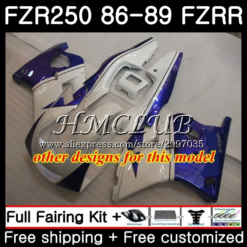 Корпус для YAMAHA fzrr завод синий FZR 250R FZR 250 1986 1987 1988 1989 1HC. 7 FZR250RR FZR250R FZR-250 FZR250 86 87 88 89 обтекатель