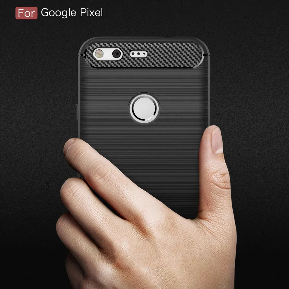 

Colored Carbon fiber Silicone TPU Case For Google Pixel 1 2 3 XL Case For Pixel2 Pixel3 XL Phone Back Shell Cover Protector